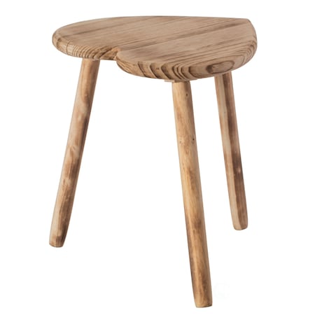 Vintiquewise Decorative Antique Heart Shaped Natural Wooden Accent Stool, Classic Room Decoration QI004379